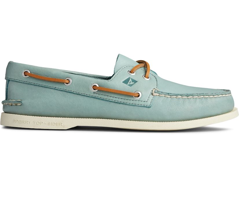 Sperry Authentic Original Whisper Boat Shoes - Men's Boat Shoes - Green [YQ9518073] Sperry Top Sider